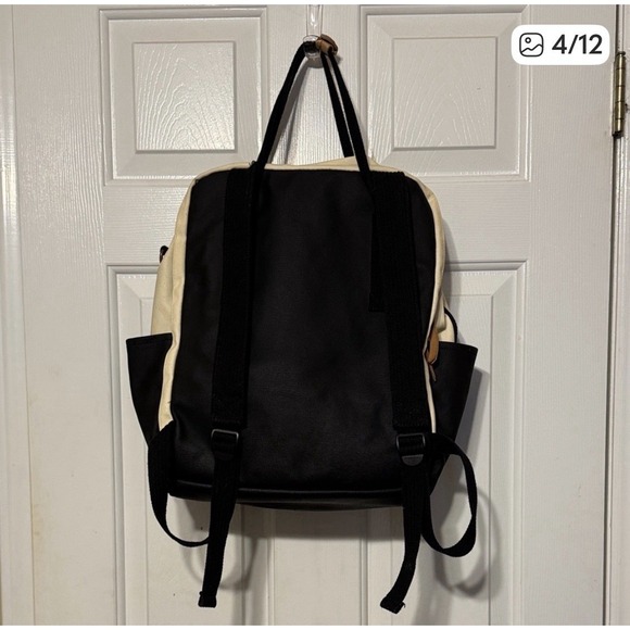 Petunia Pickle Bottom Boxy Backpack Canvas Cream And Black Baby Diaper Bag - Picture 4 of 12